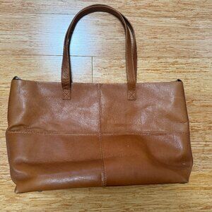 Peil Brown Leather Tote Bag